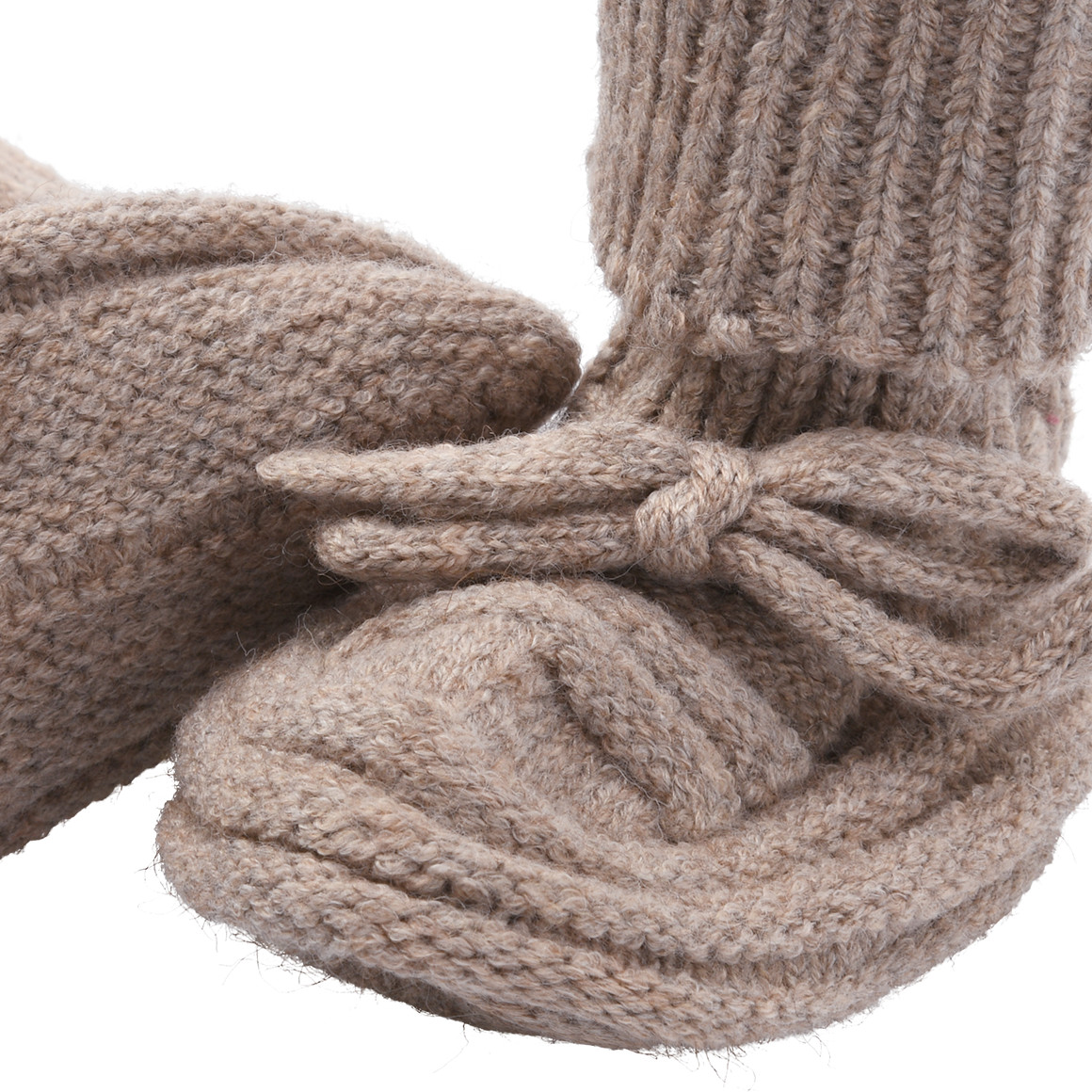 1 Paar Newborn Strickschühchen mit Schnürung