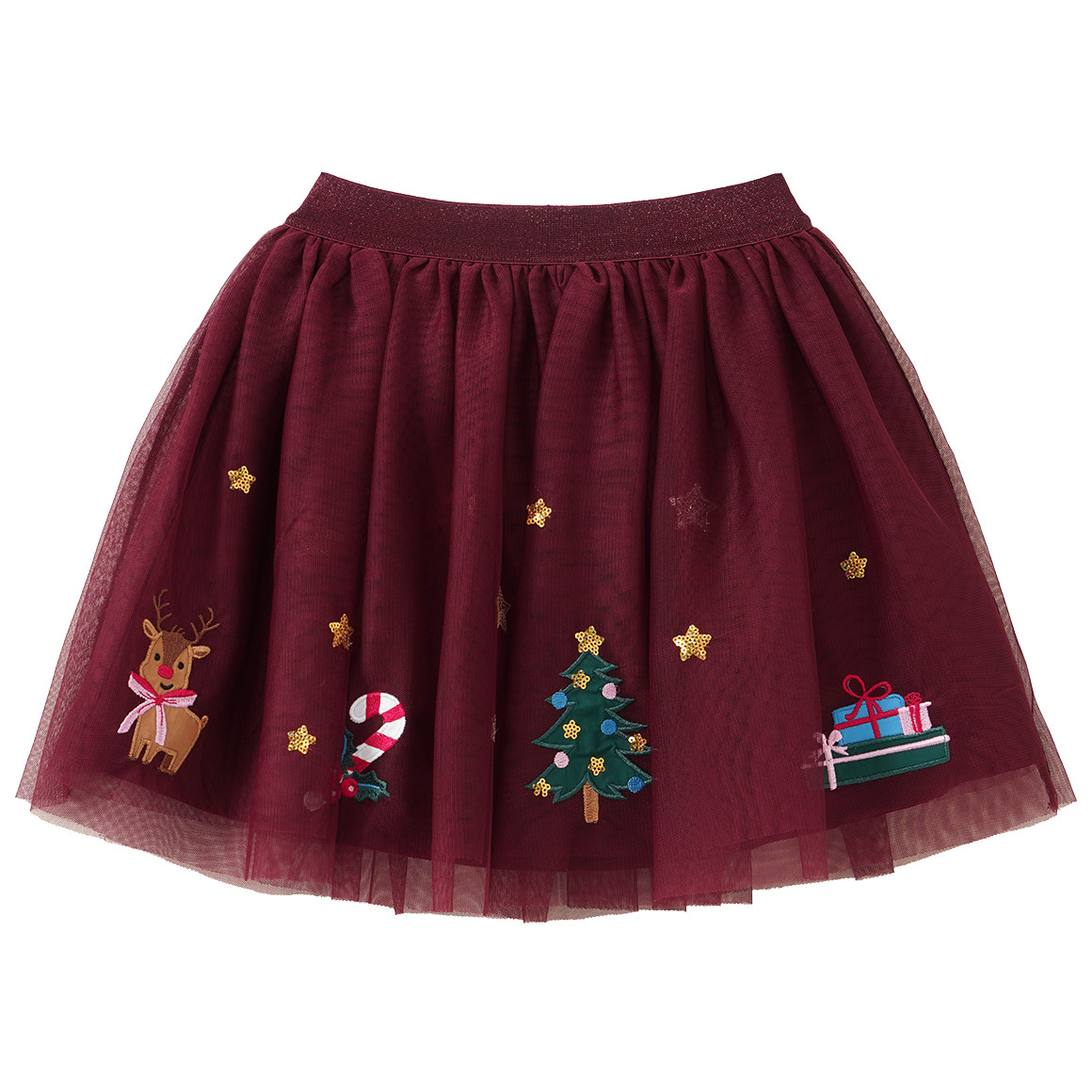 Mädchen Weihnachtsrock mit Applikationen