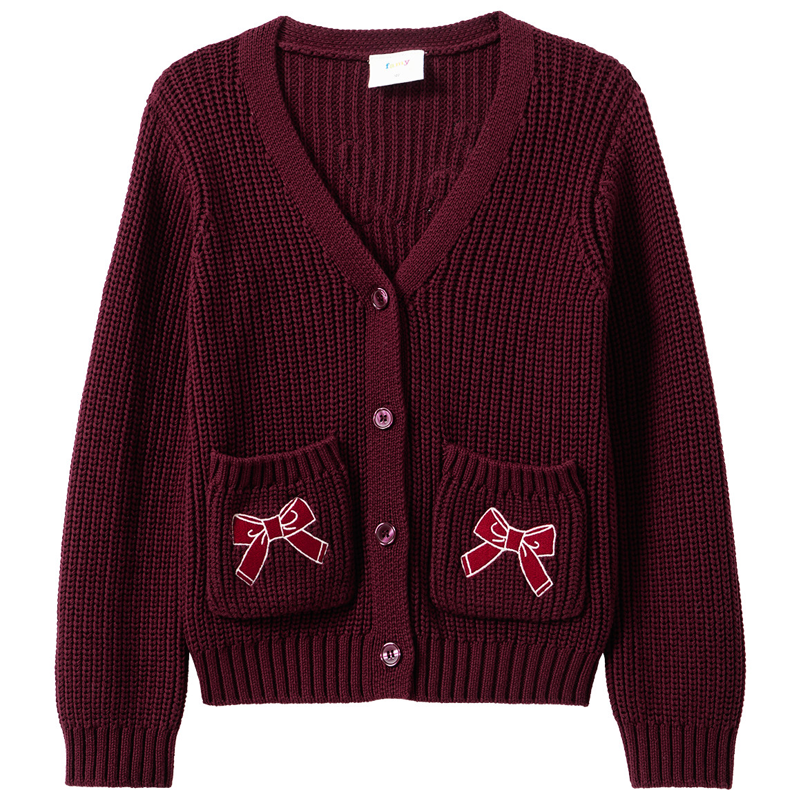 Mädchen Weihnachtsstrickjacke mit Stickerei