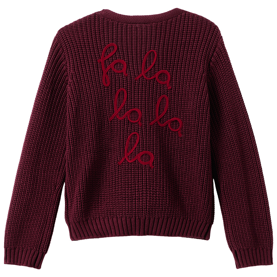 Mädchen Weihnachtsstrickjacke mit Stickerei