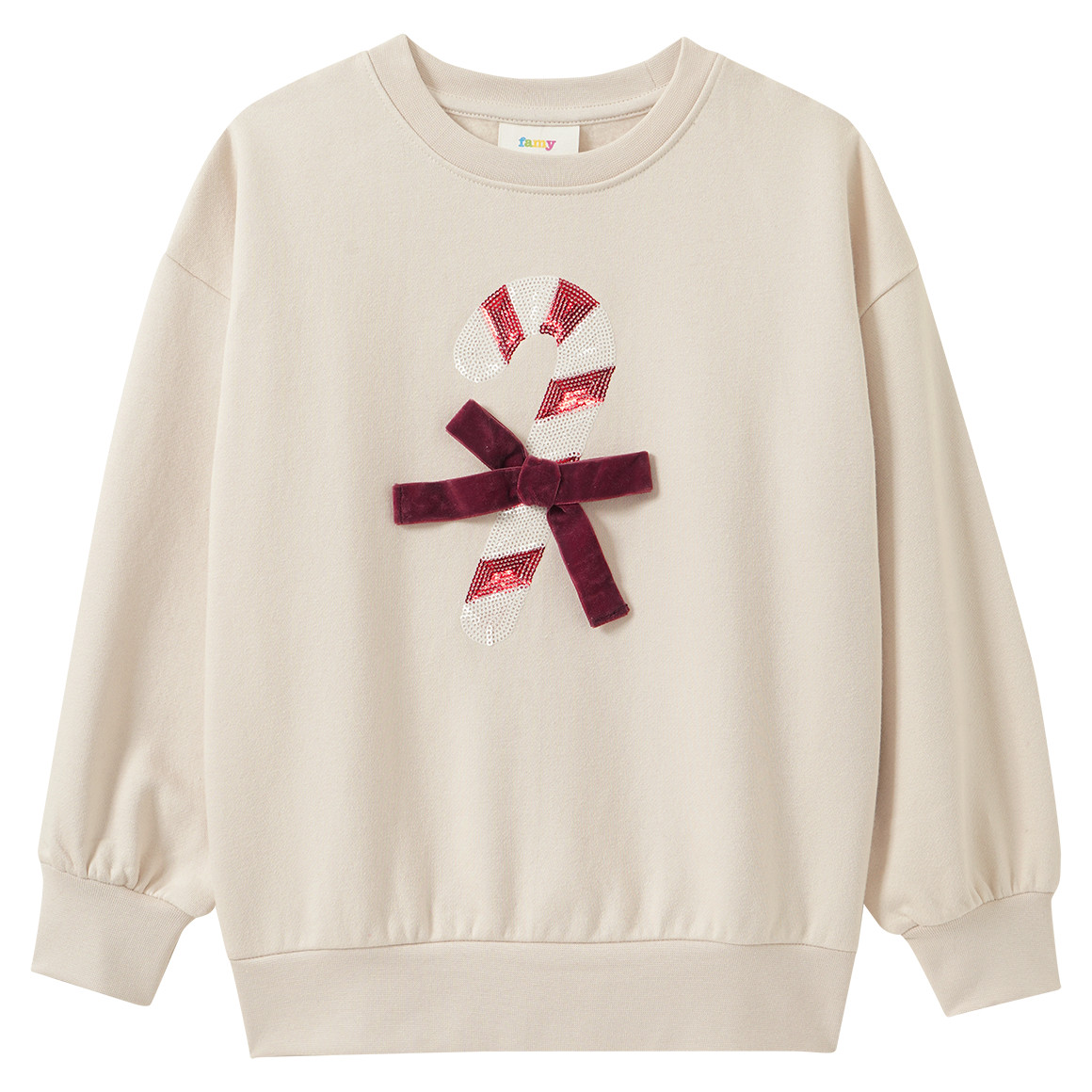 Mädchen Weihnachtssweatshirt mit Pailletten