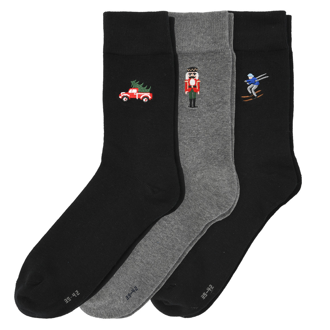 3 Paar Herren Socken mit Stickerei