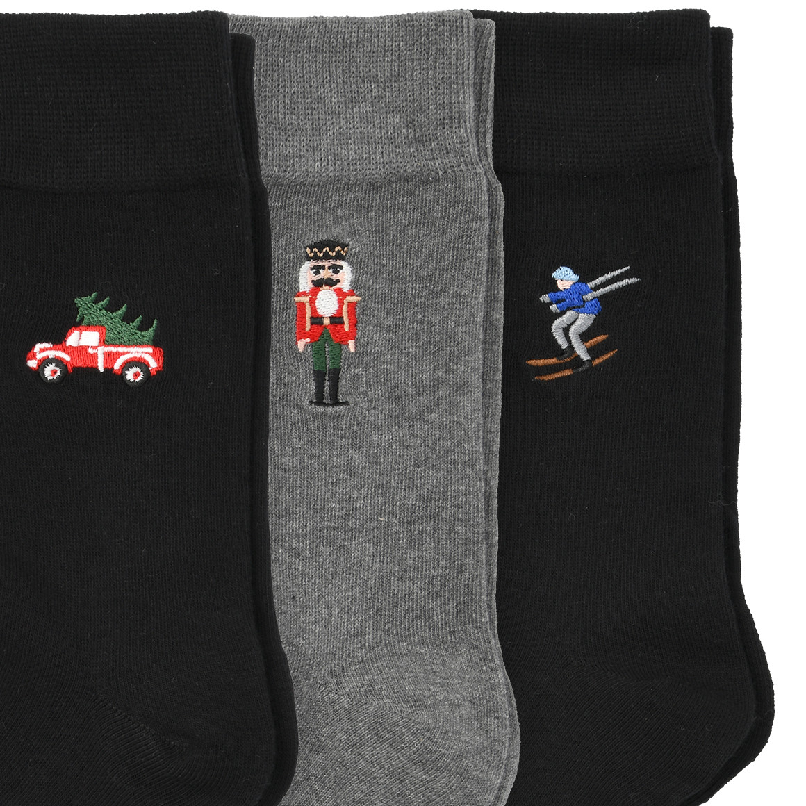 3 Paar Herren Socken mit Stickerei