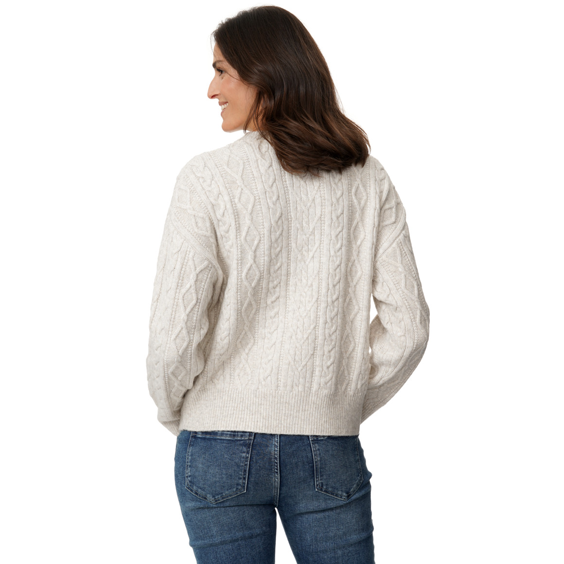 Damesvest met kabelpatroon