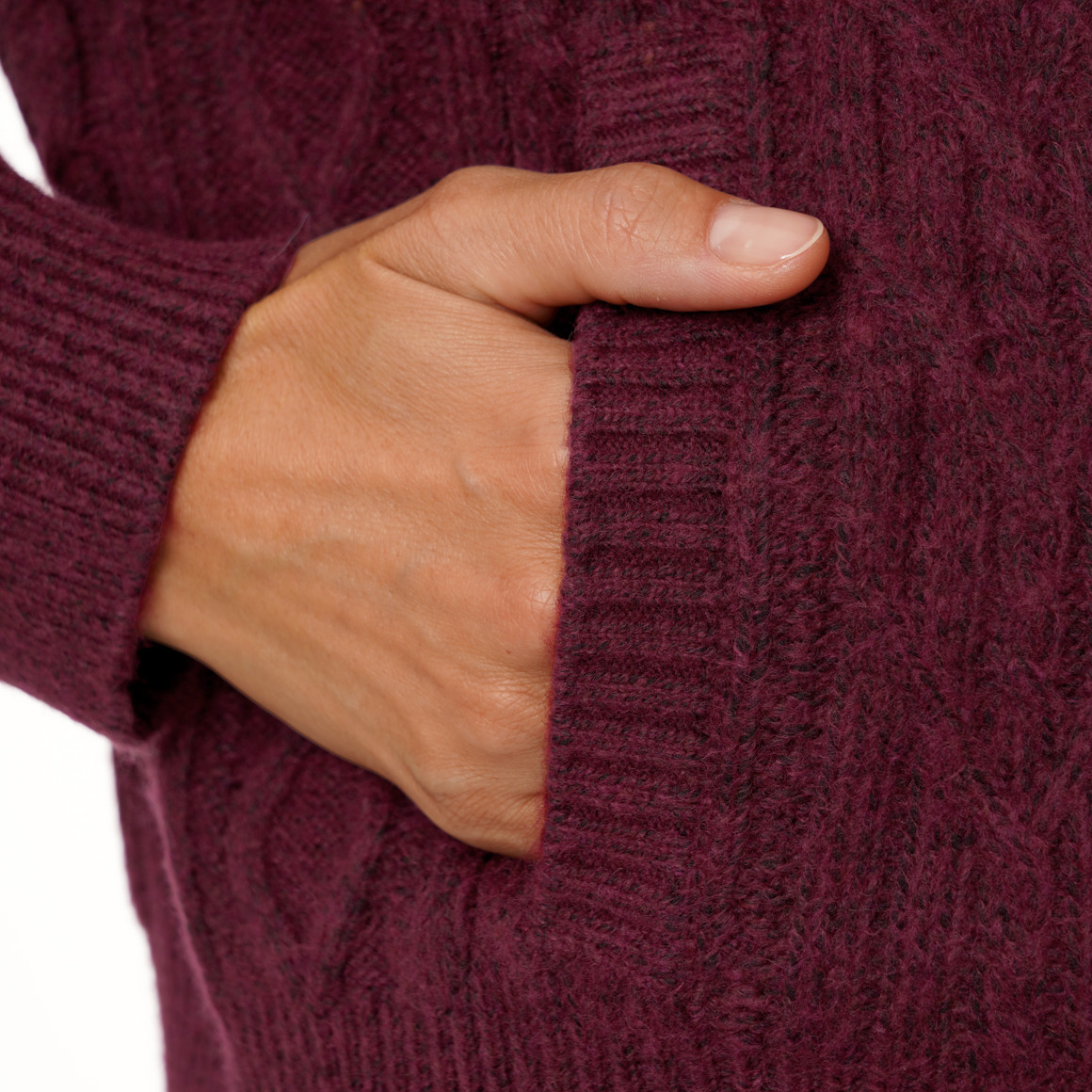 Damesvest met kabelpatroon