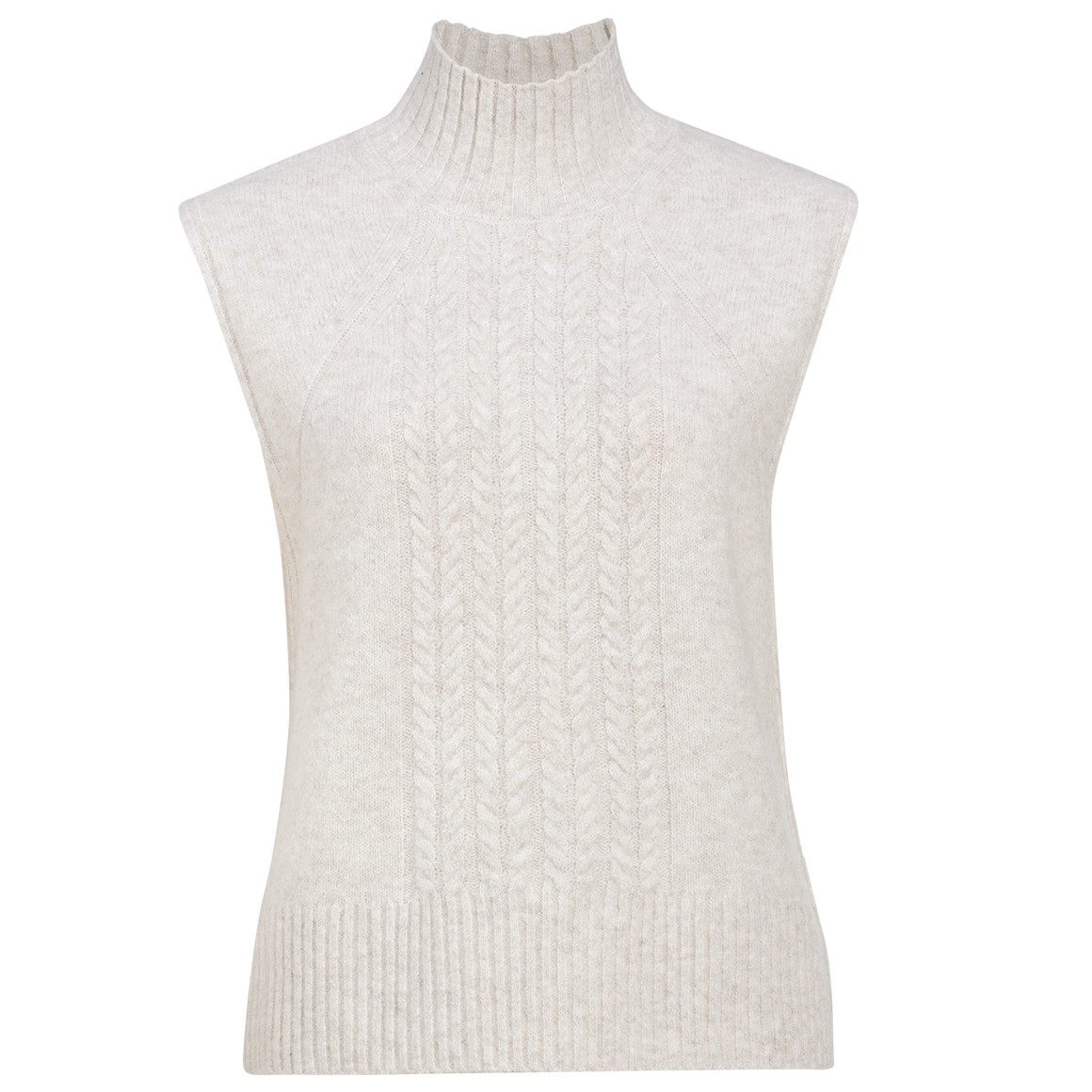 Damen Strickpullunder mit Zopfmuster