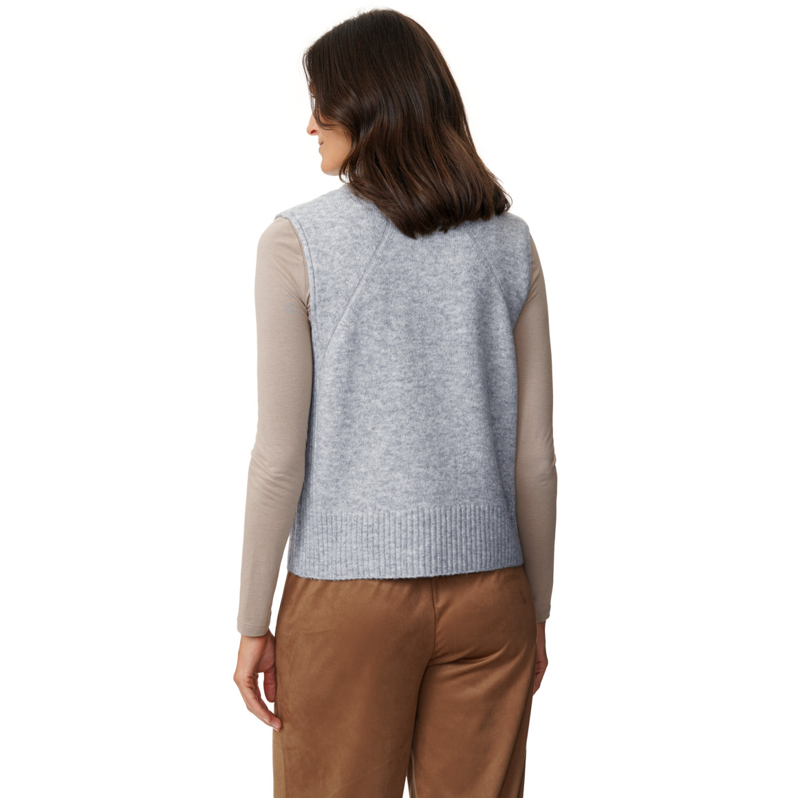 Damen Strickpullunder mit Zopfmuster