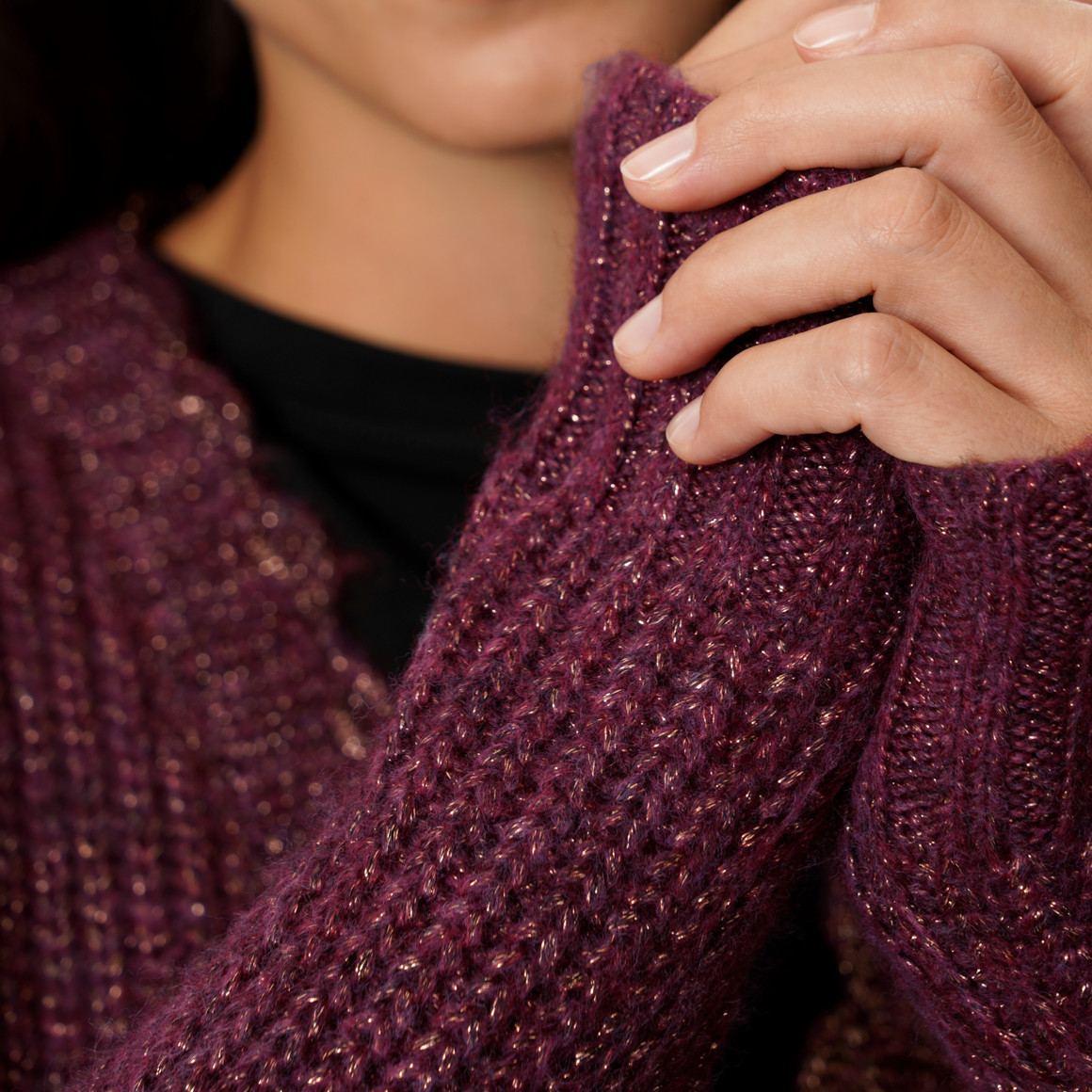 Damesvest met effectgaren
