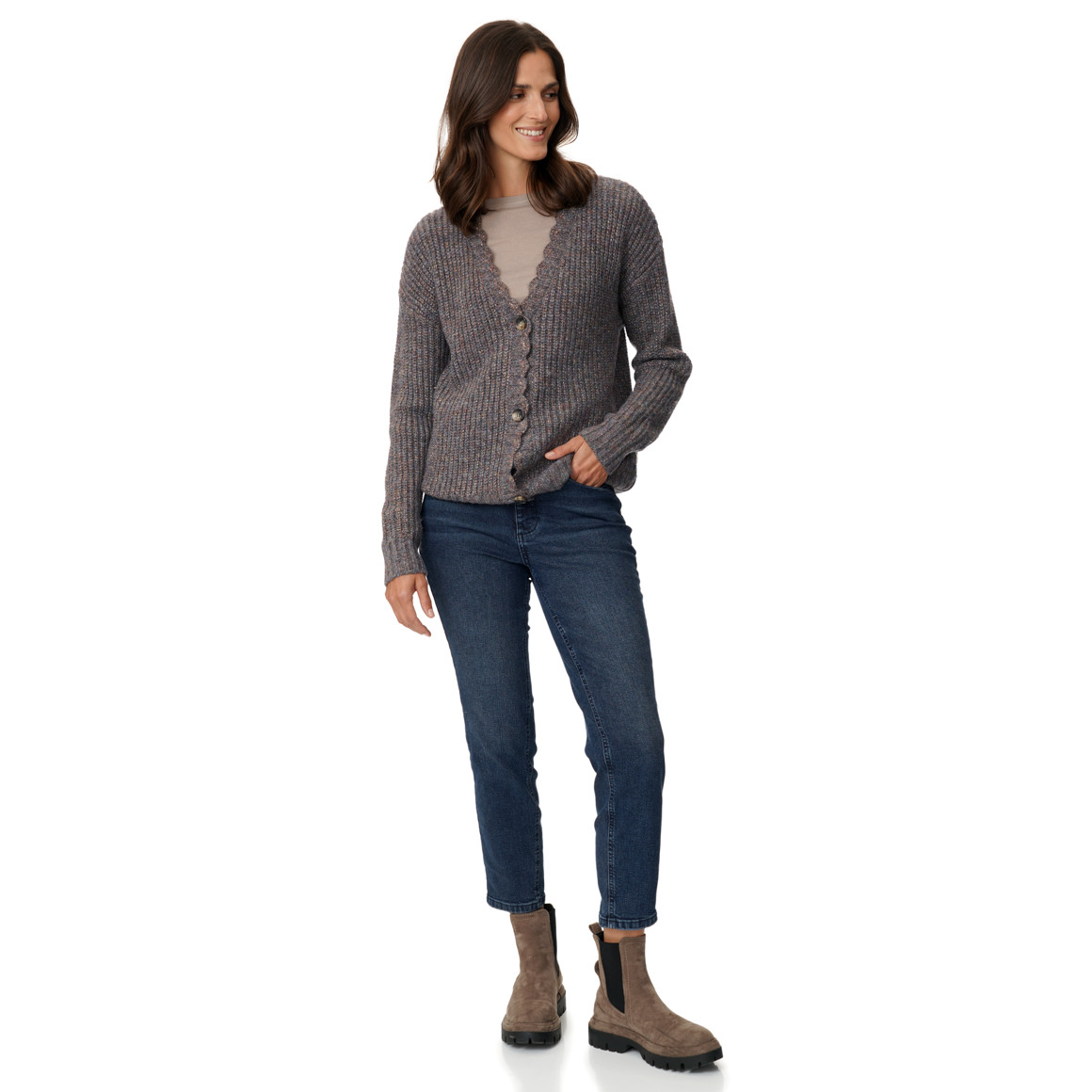 Damesvest met effectgaren