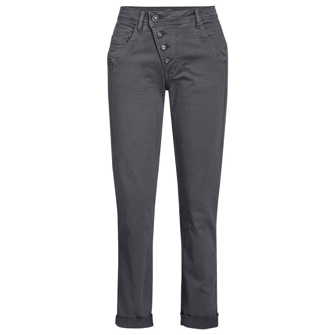 Damen Boyfriend-Jeans mit schräger Knöpfung