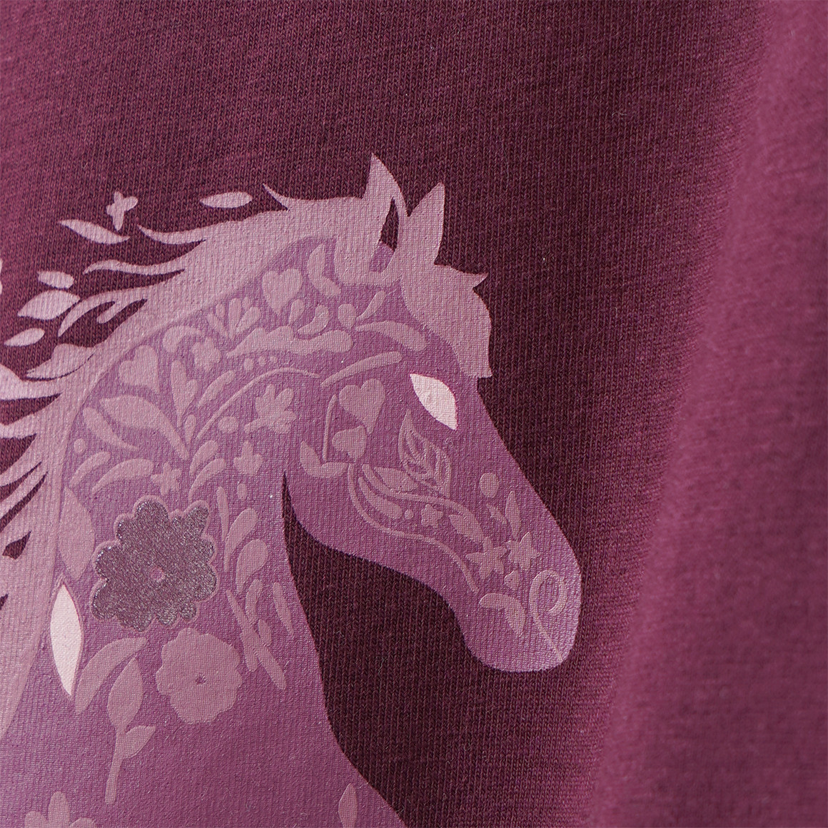 Mädchen Langarmshirt mit Pferde-Print