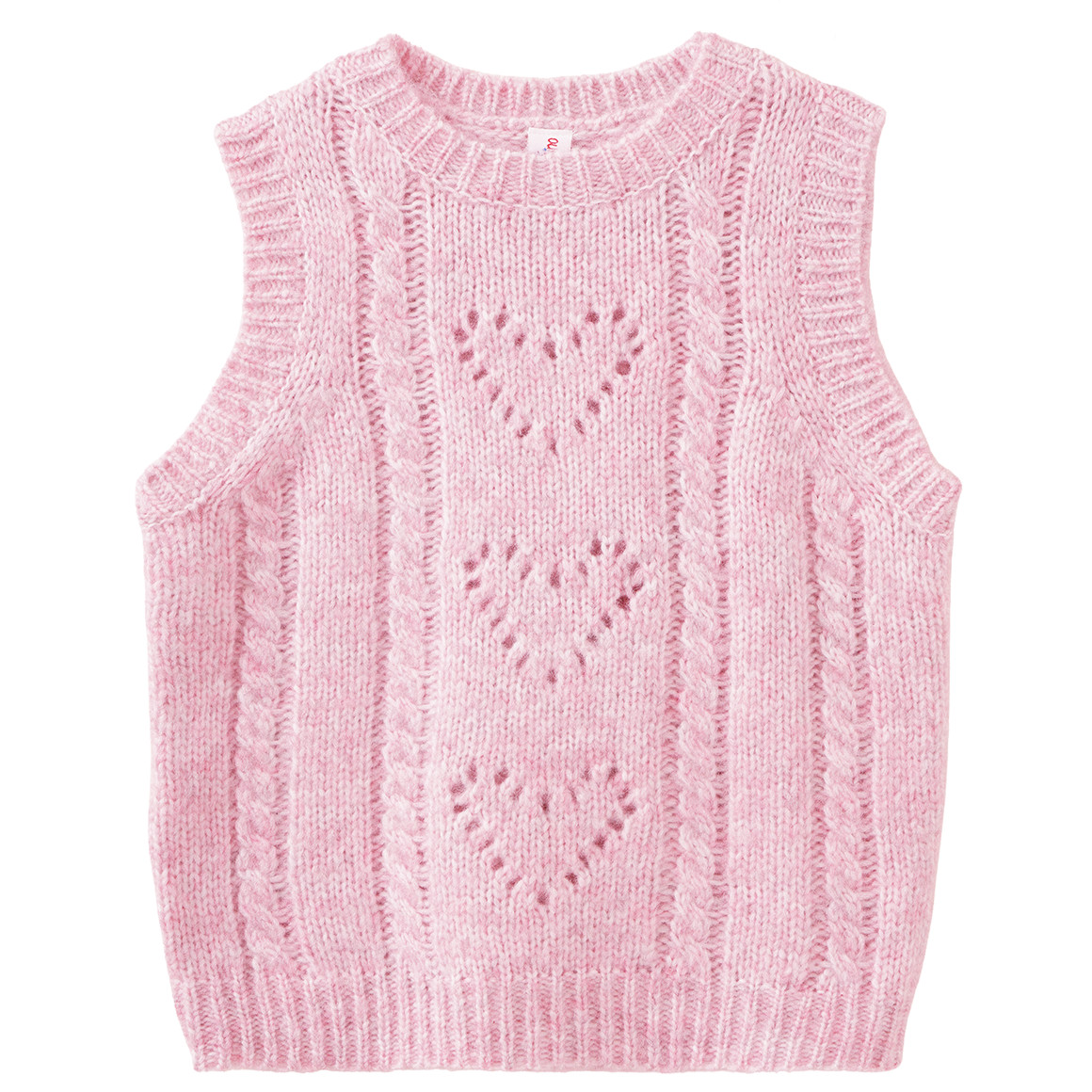 Mädchen Strickpullunder mit Zopfmuster