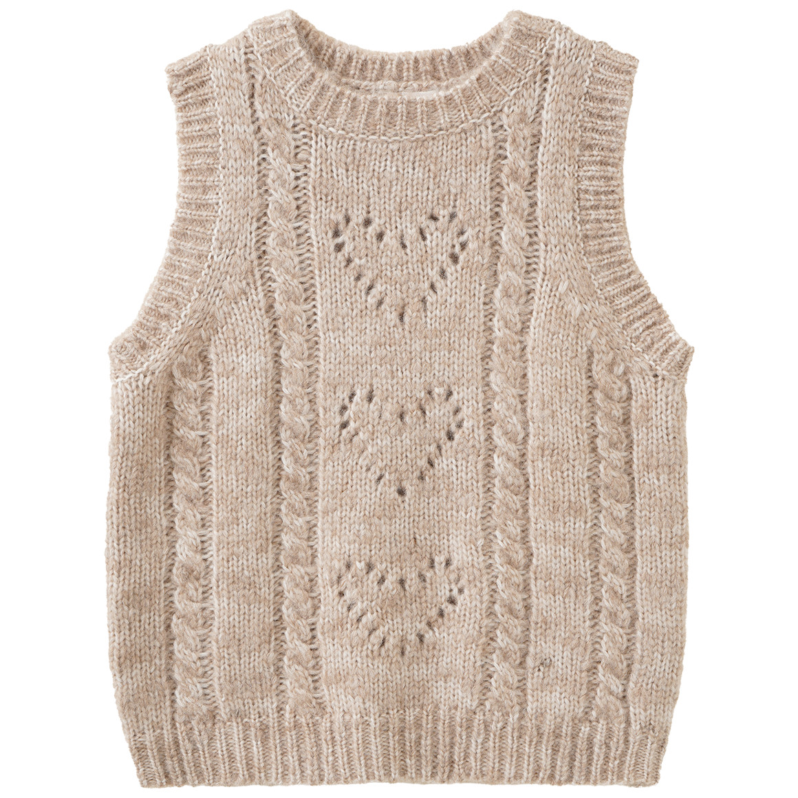 Mädchen Strickpullunder mit Zopfmuster