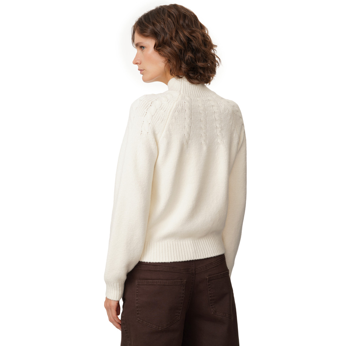 Damen Strickpullover mit Zopfmuster