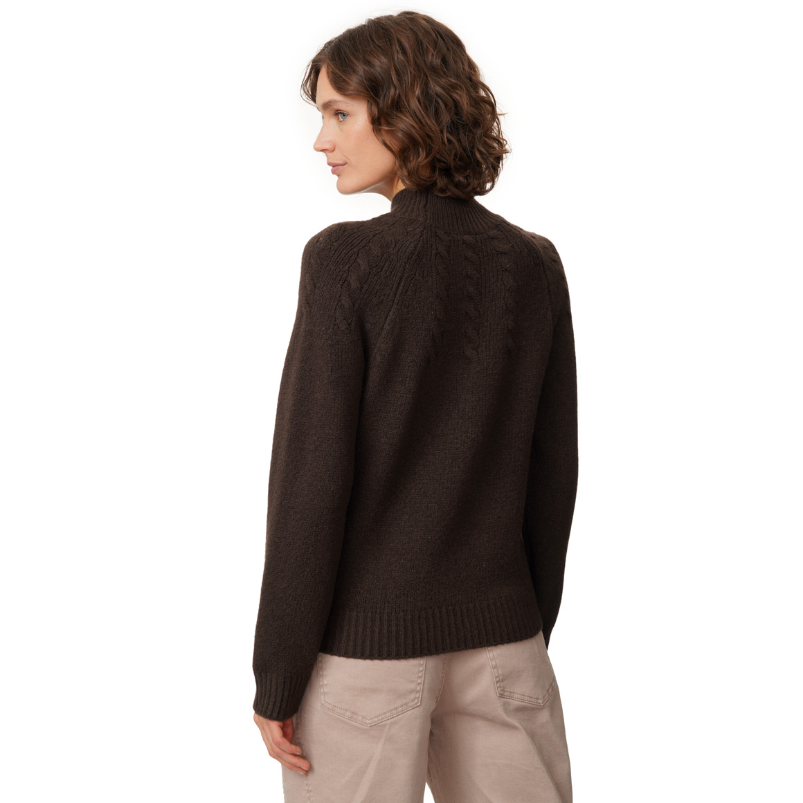 Damen Strickpullover mit Zopfmuster