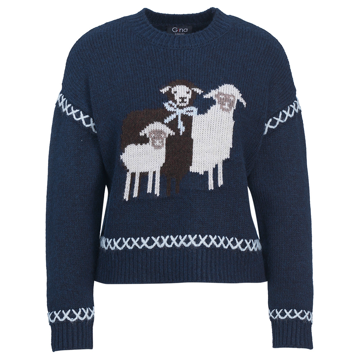 Damen Strickpullover mit Schaf-Motiv