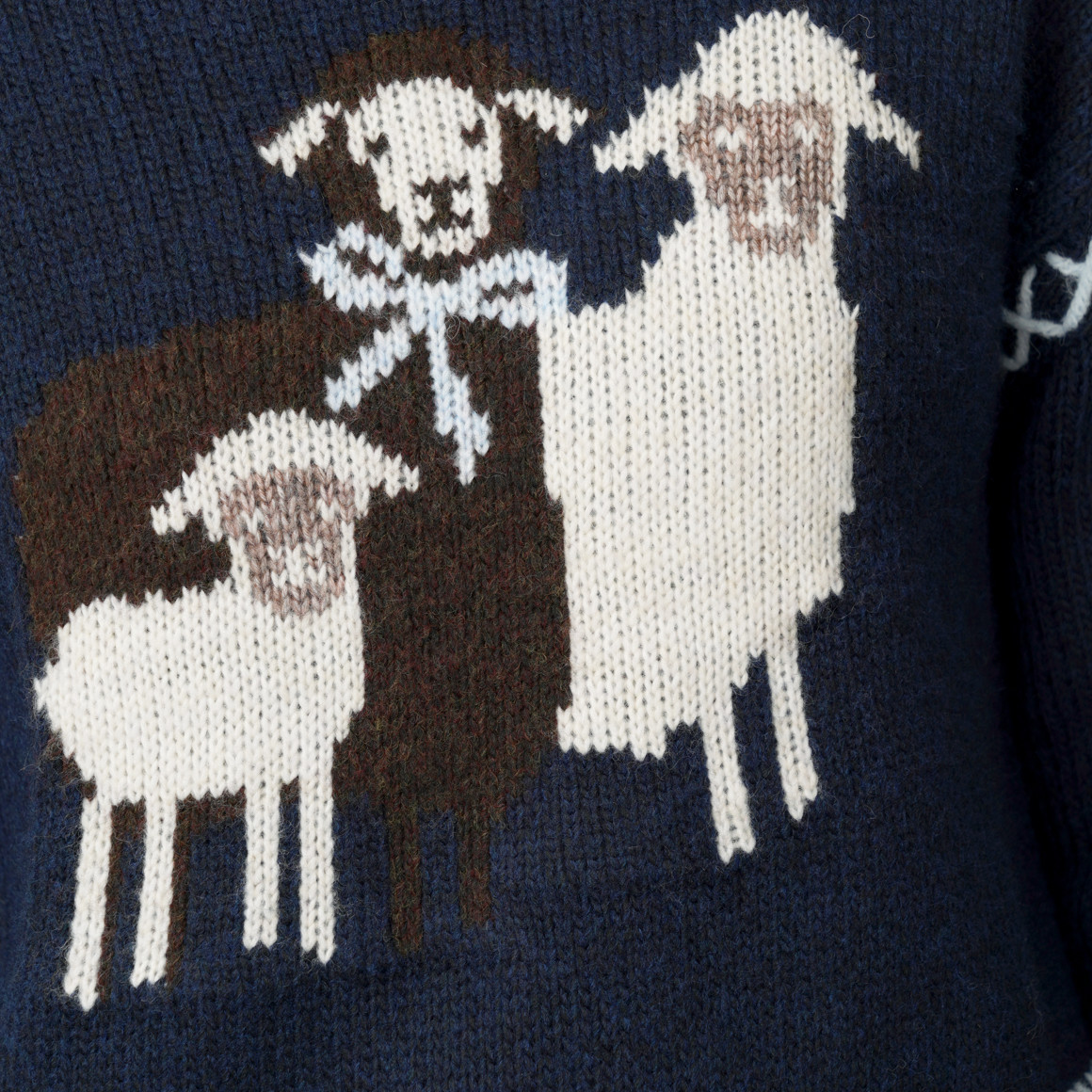 Damen Strickpullover mit Schaf-Motiv