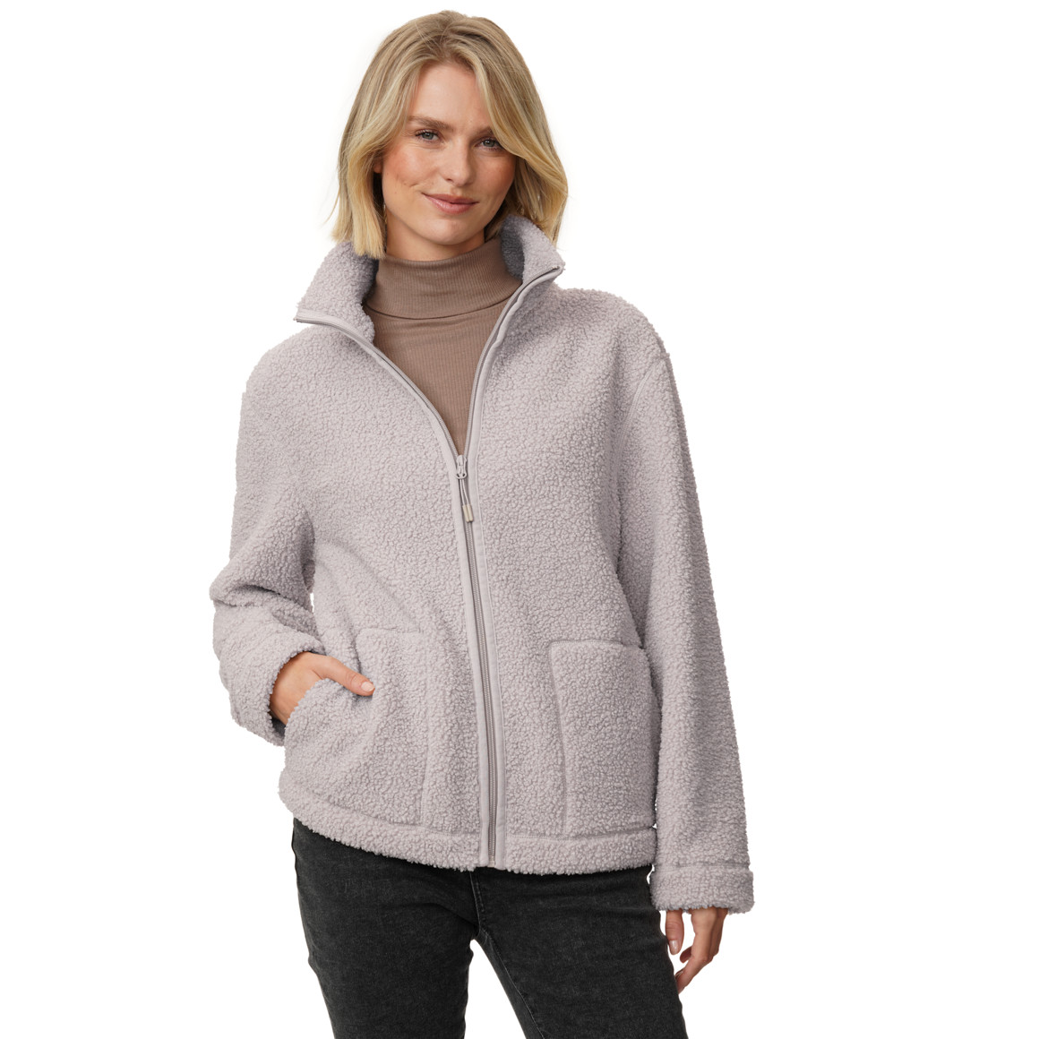 Damen Teddyjacke mit Stehkragen