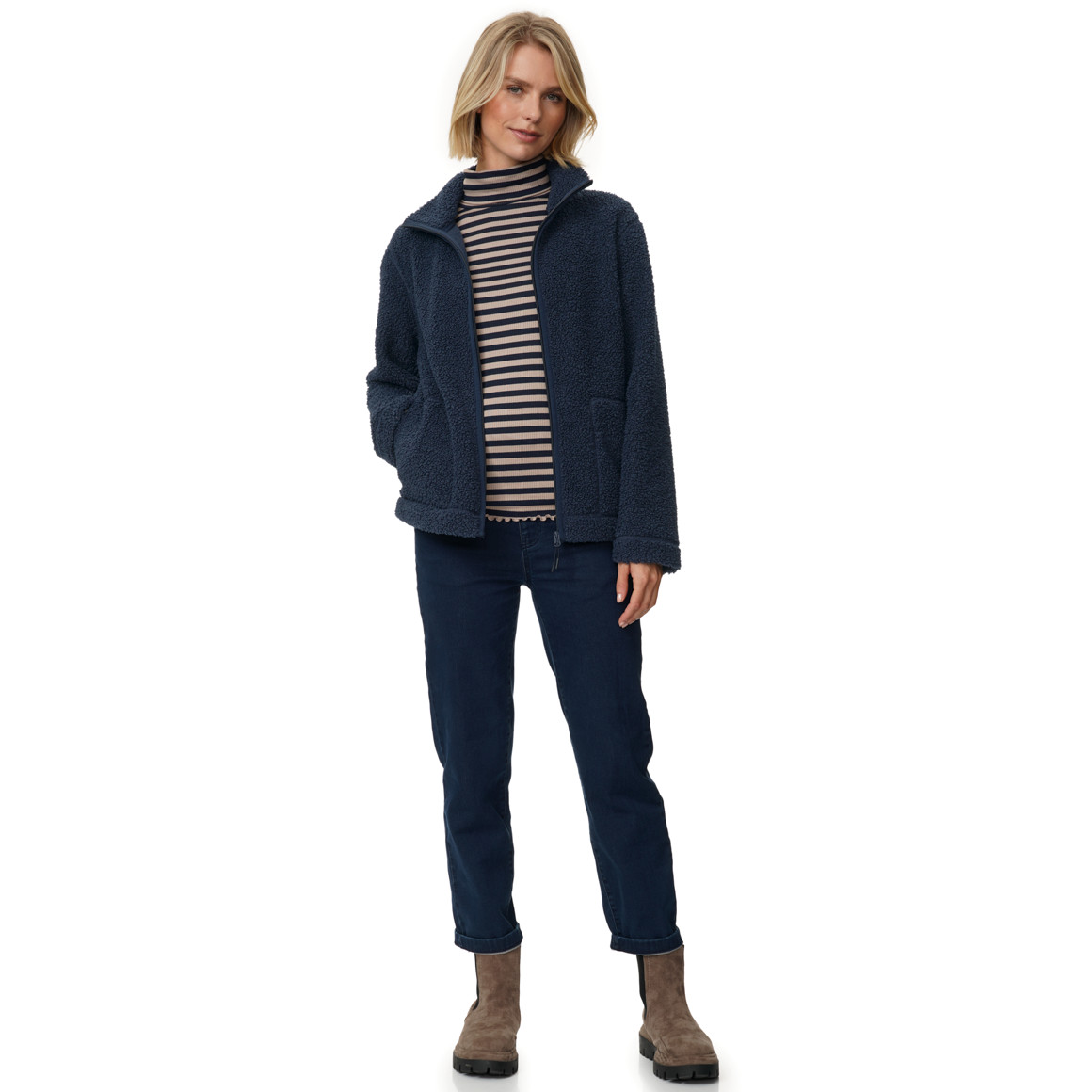 Damen Teddyjacke mit Stehkragen