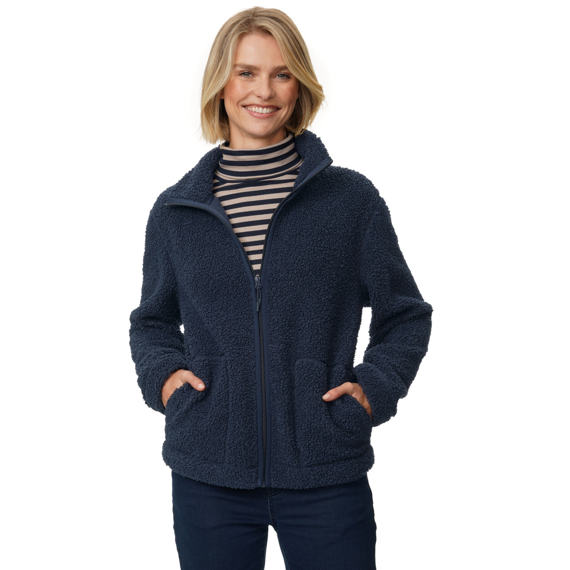 Damen Teddyjacke mit Stehkragen
