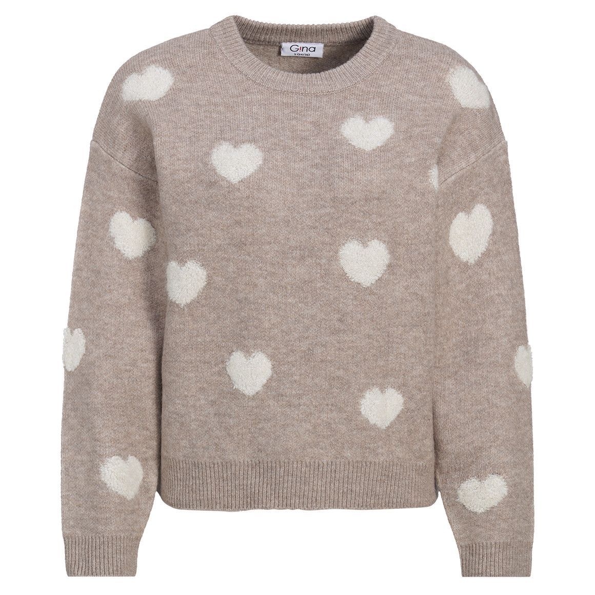 Damen Strickpullover mit Herz-Allover