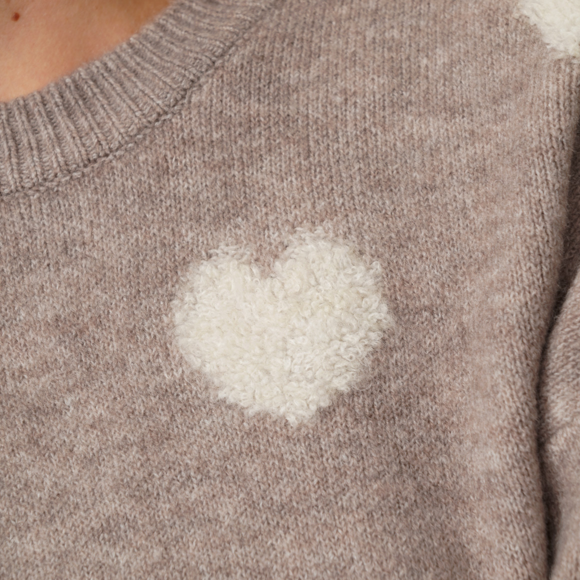Damen Strickpullover mit Herz-Allover