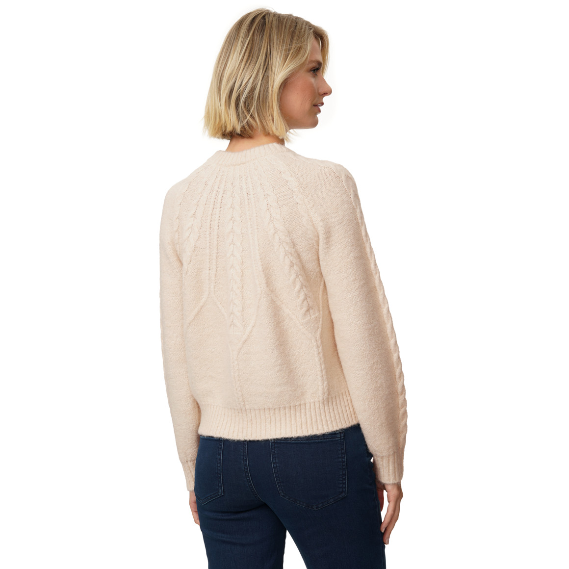 Damen Strickpullover mit Zopfmuster