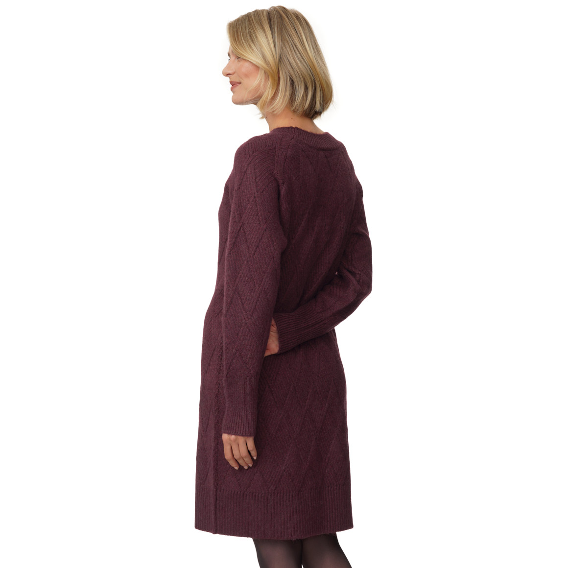 Damen Strickkleid mit Rautenmuster