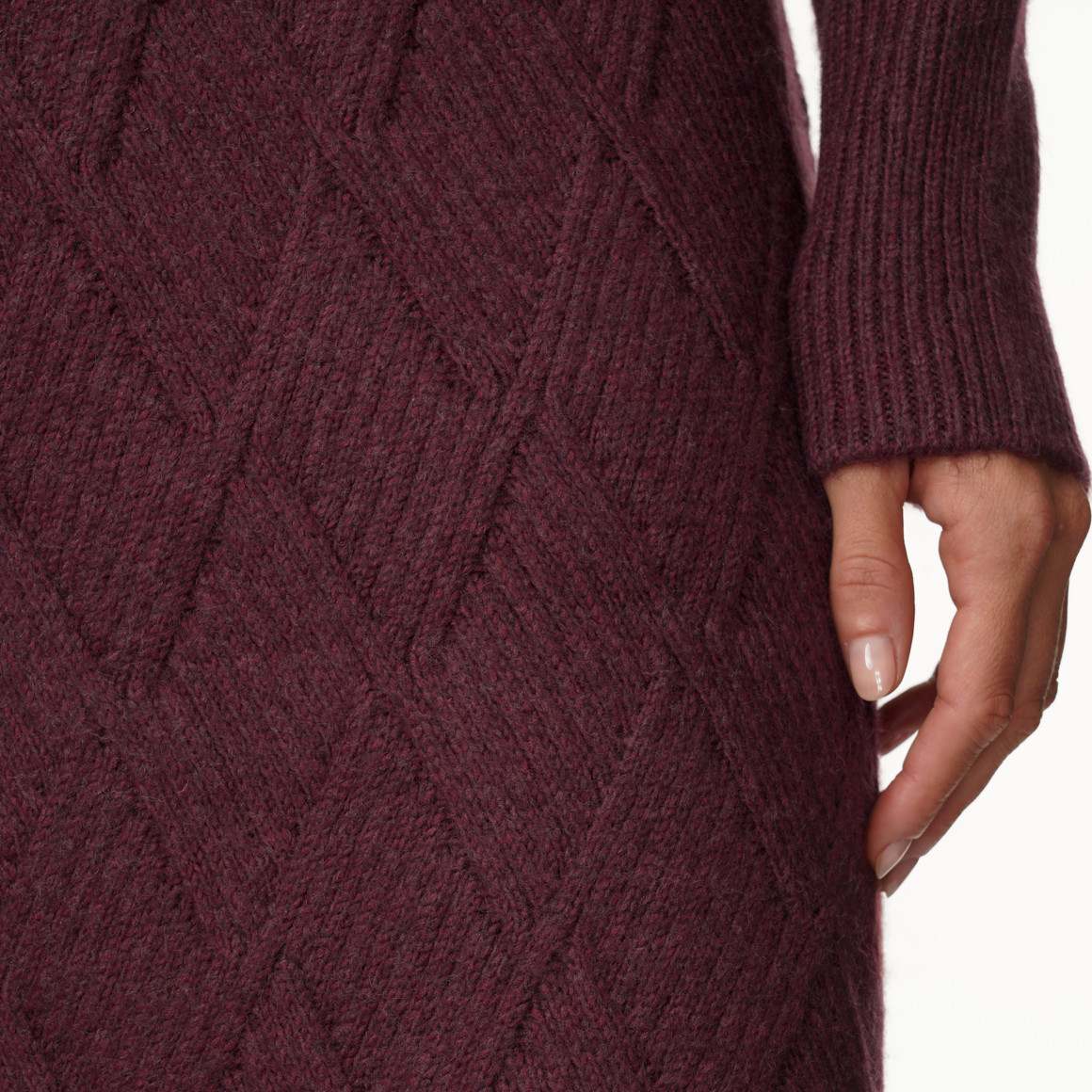 Damen Strickkleid mit Rautenmuster