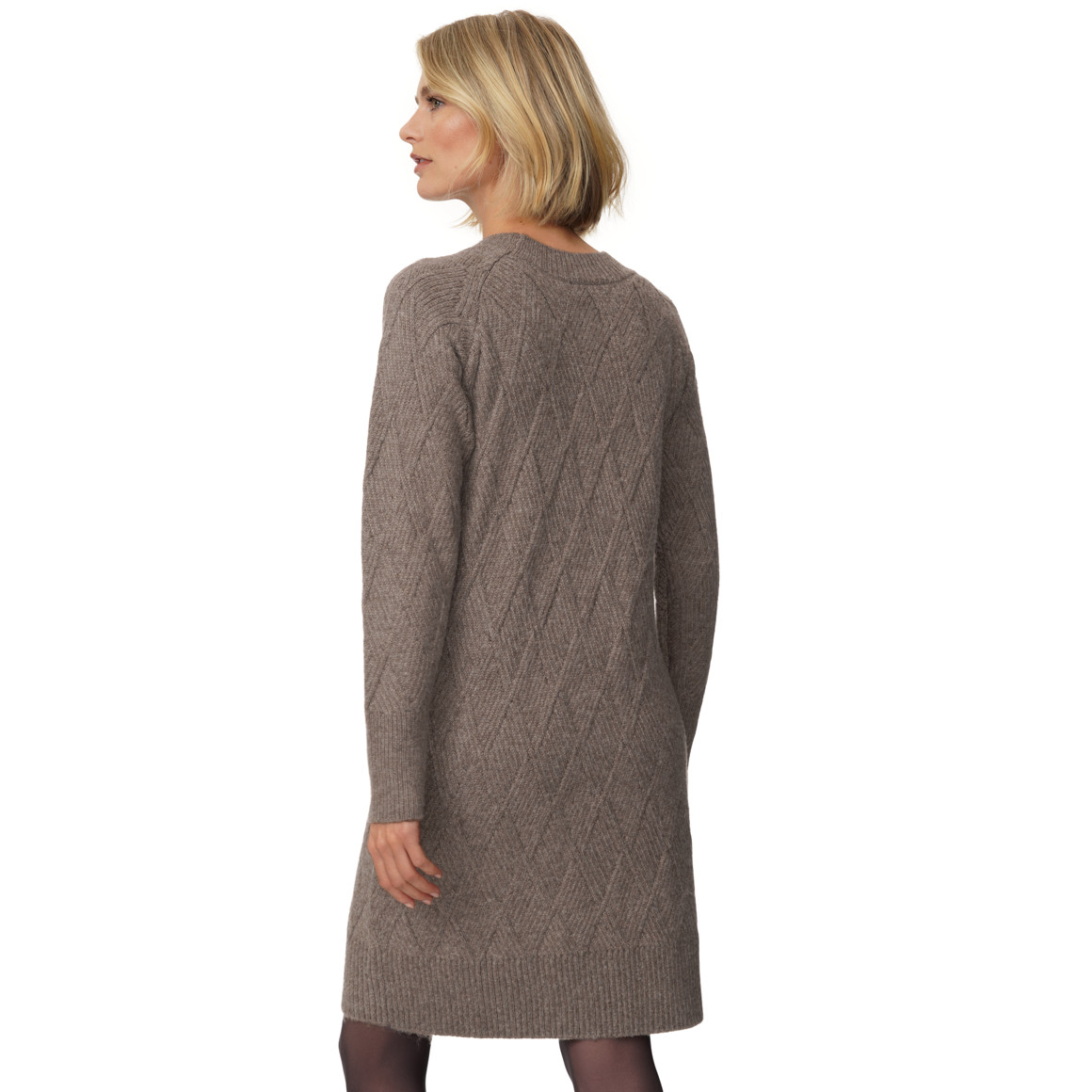 Damen Strickkleid mit Rautenmuster