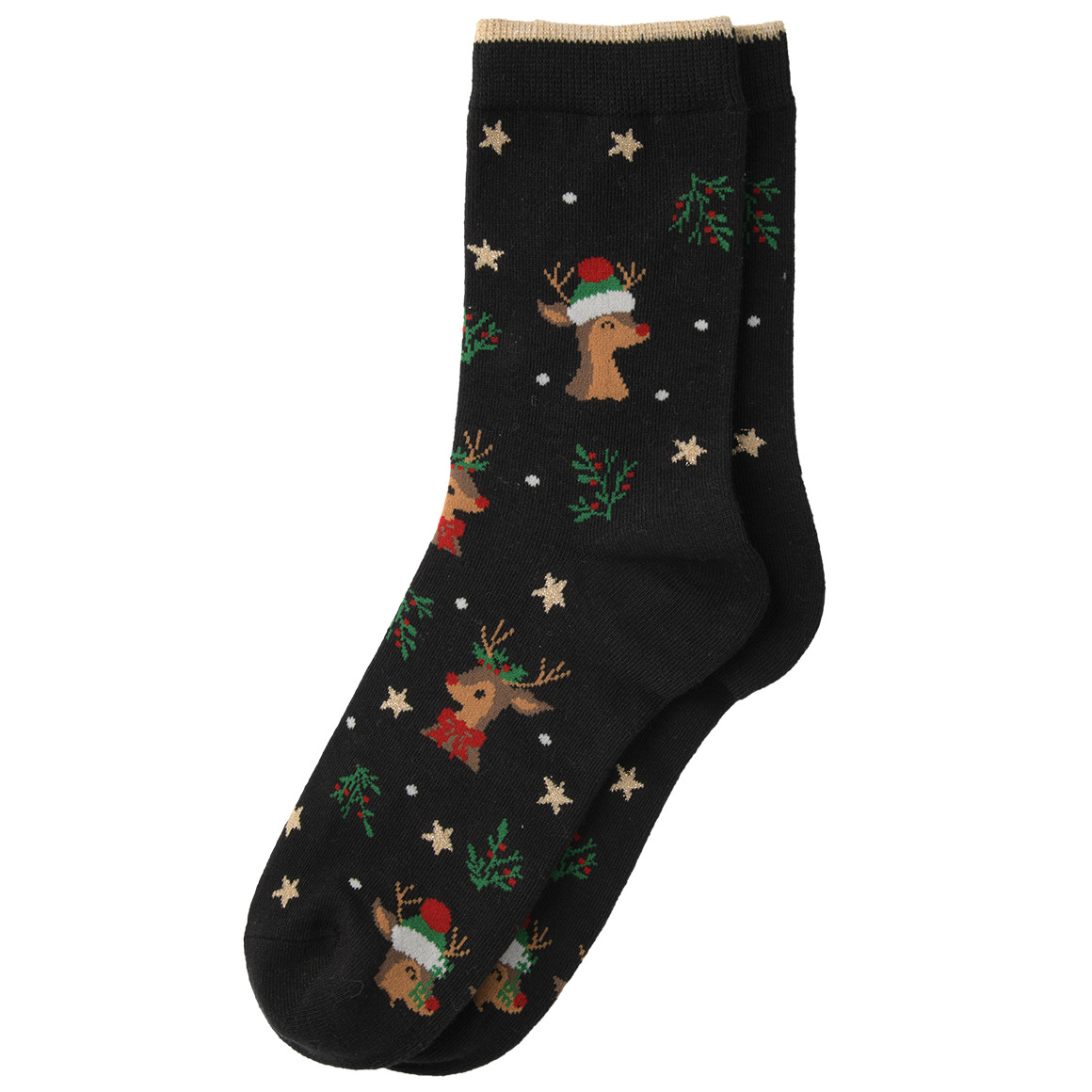 1 Paar Damen Weihnachtssocken mit Rentieren