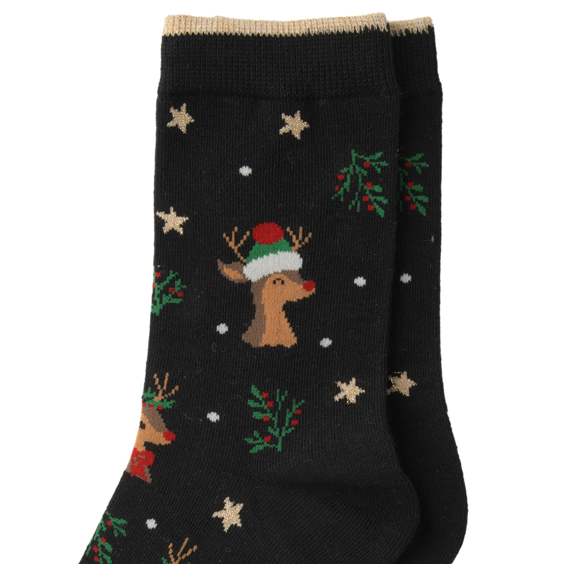1 Paar Damen Weihnachtssocken mit Rentieren