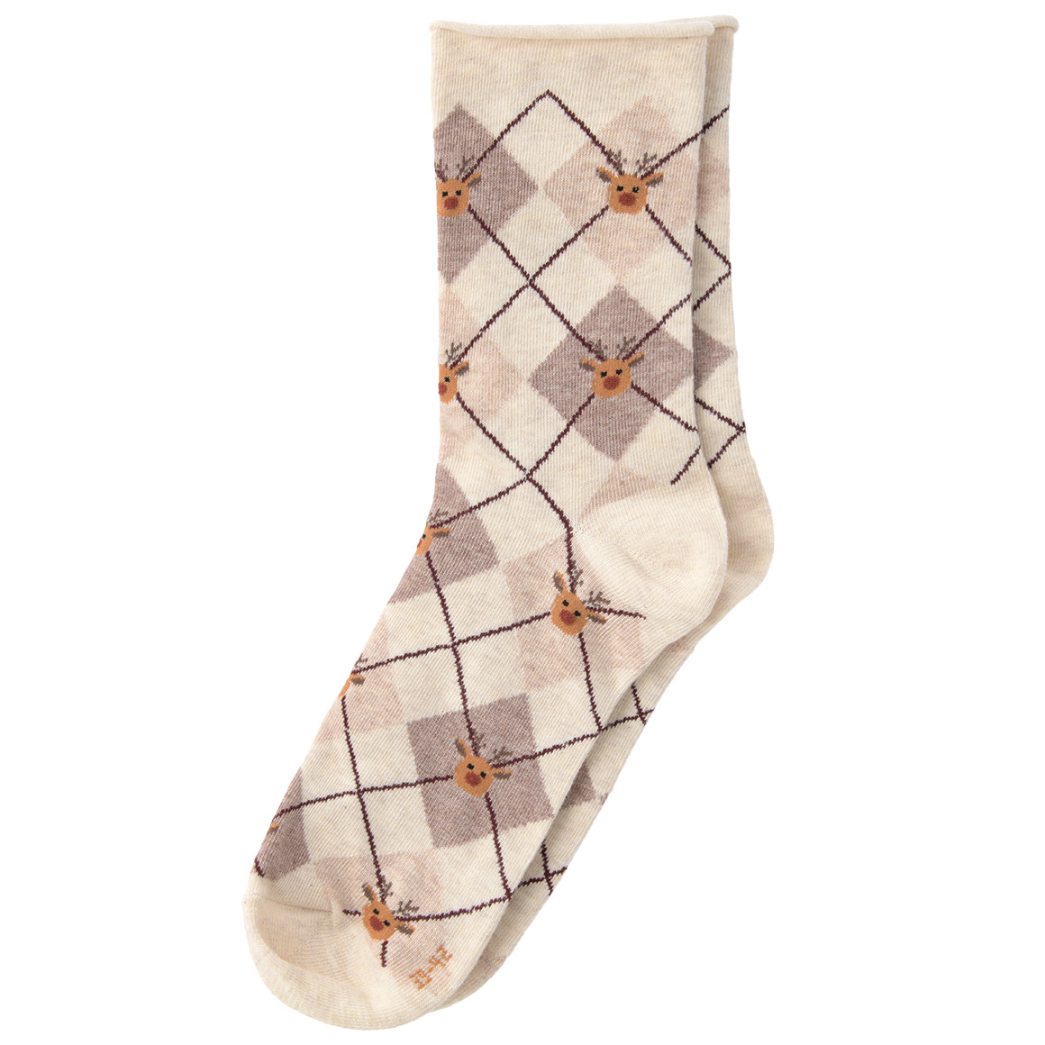 1 Paar Damen Socken mit Rauten-Muster