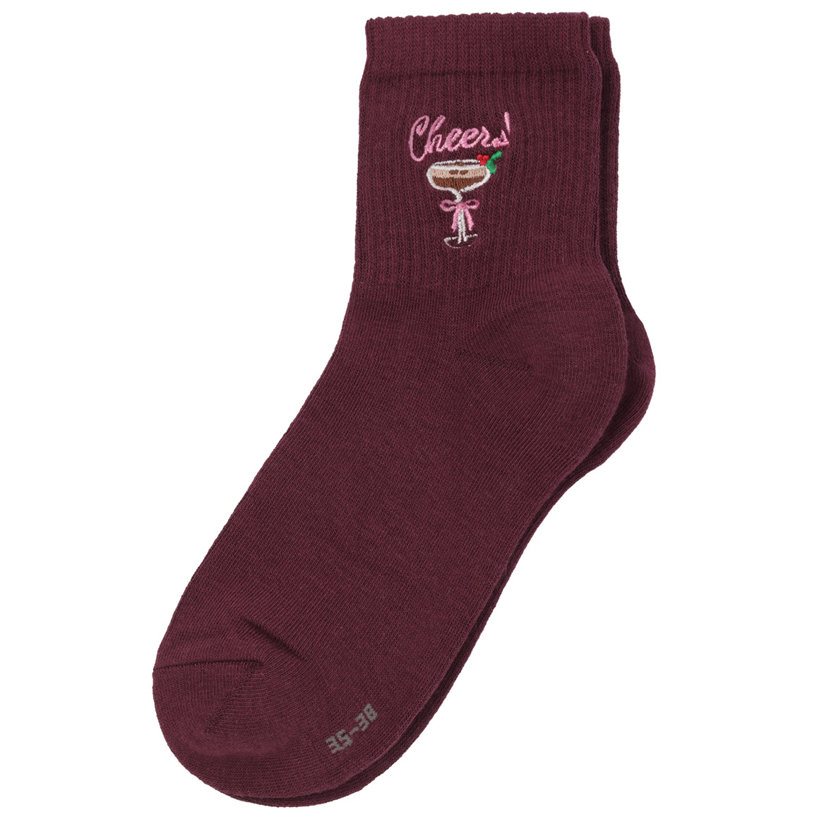 1 Paar Damen Socken mit Stickerei