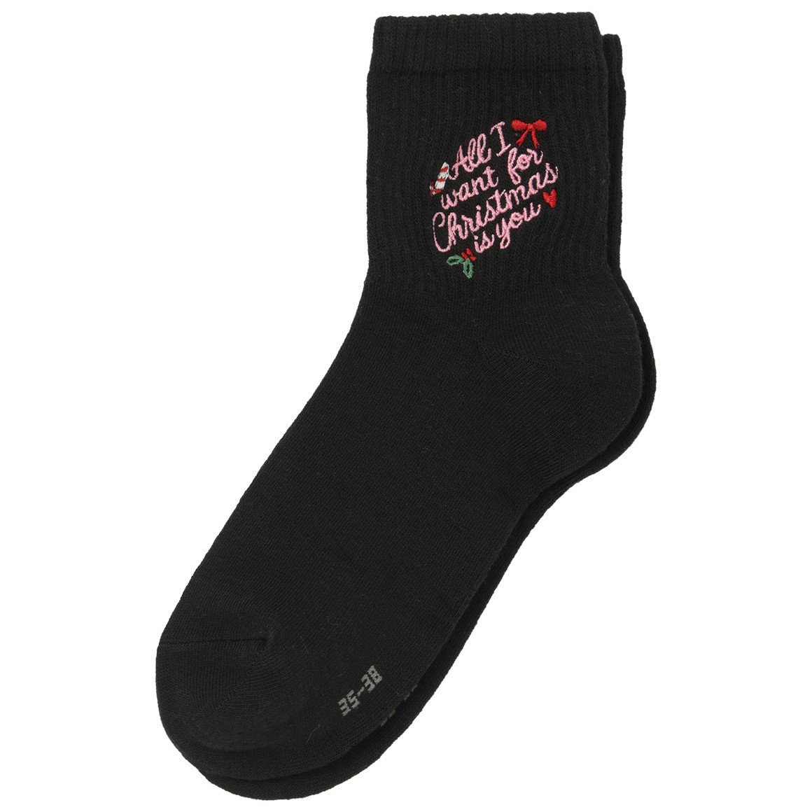 1 Paar Damen Weihnachtssocken mit Stickerei
