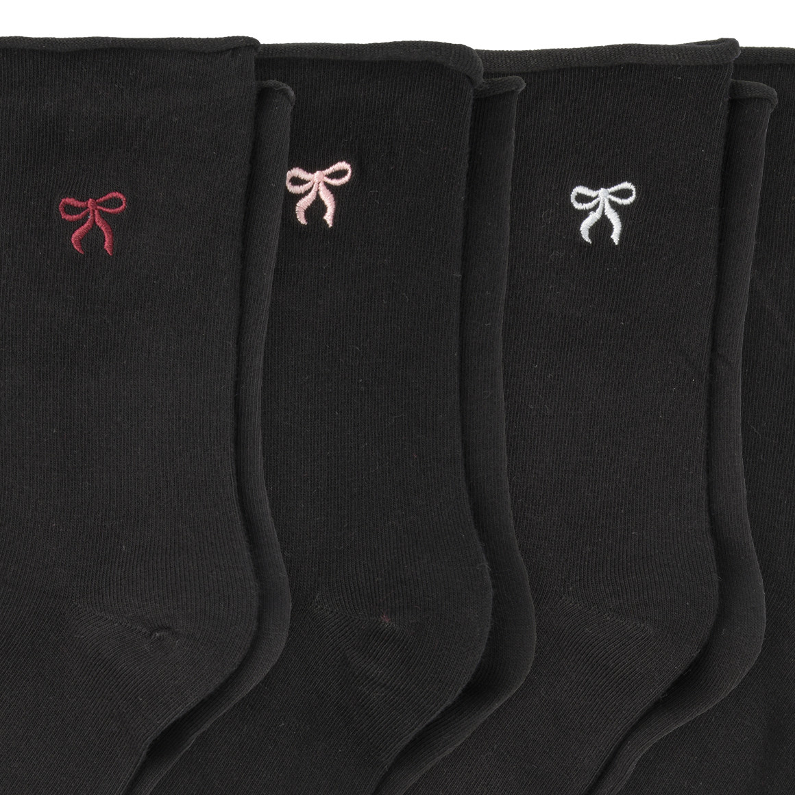 4 Paar Damen Socken mit Stickerei