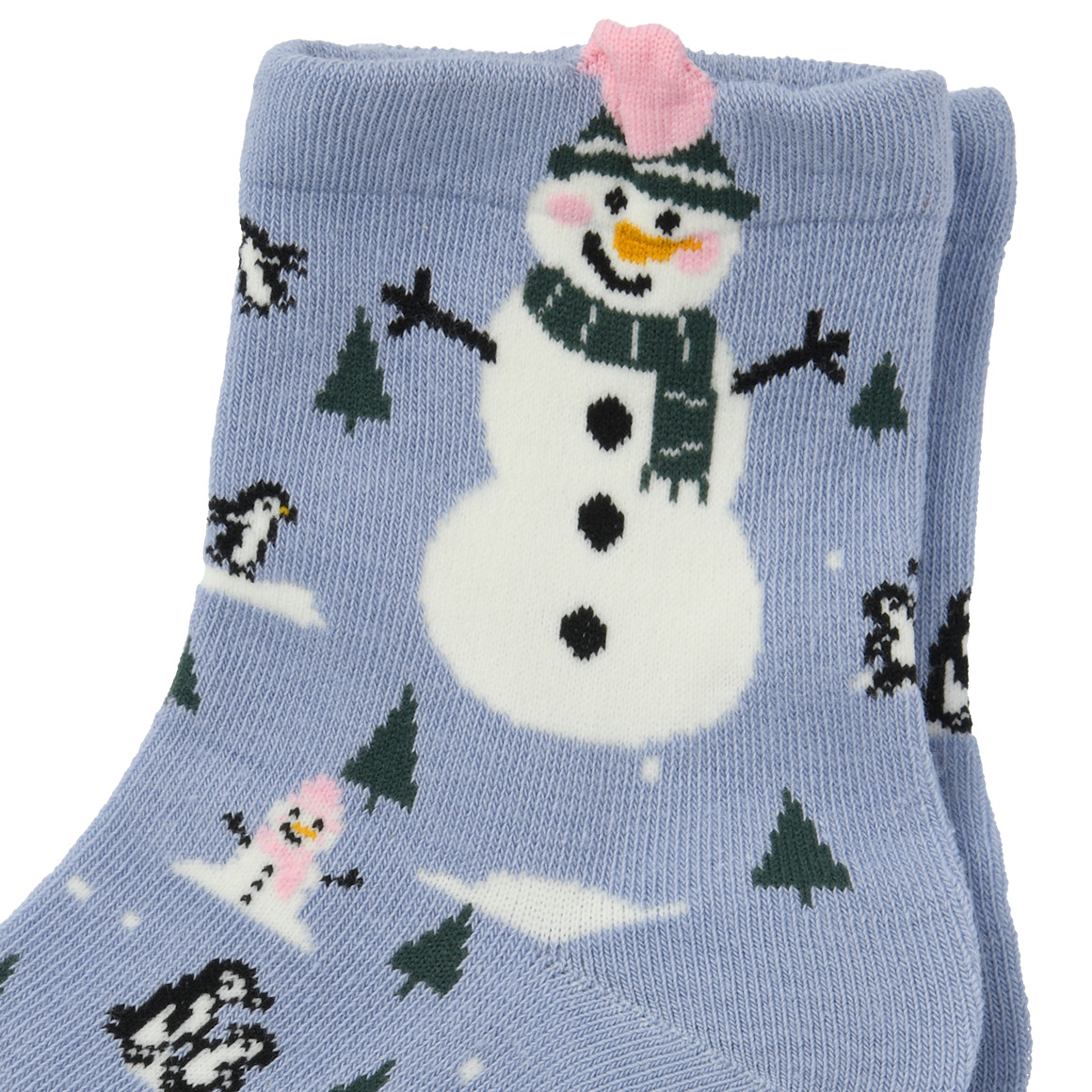 1 Paar Damen Socken mit Schneemann