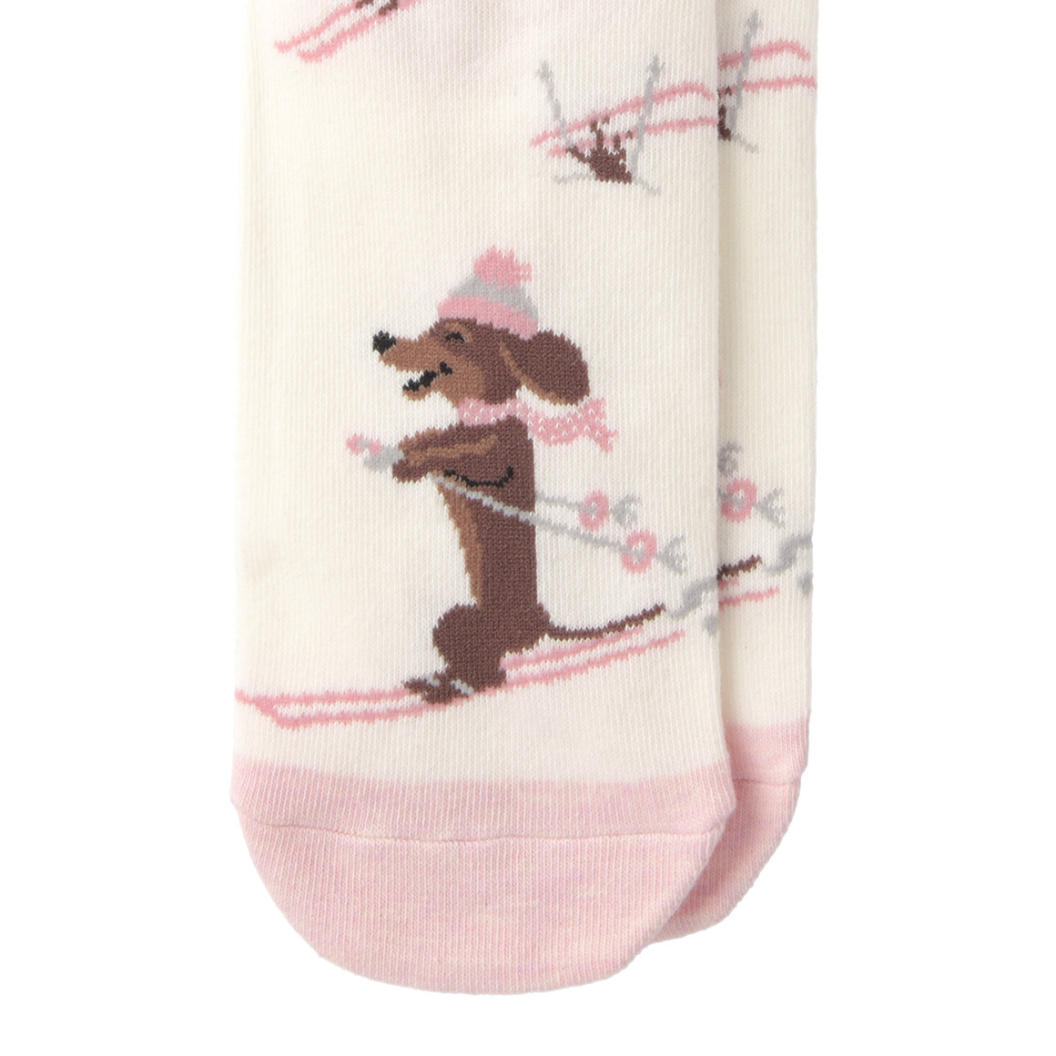 1 Paar Damen Socken mit Dackel-Motiv