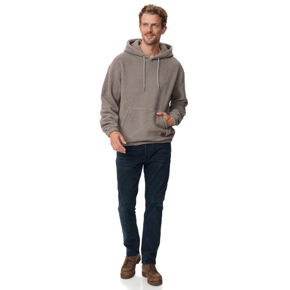 Herren Teddyhoodie mit Tunnelzug