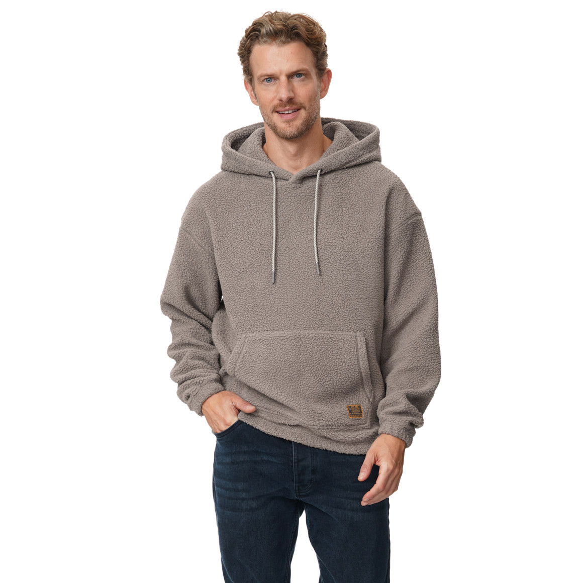 Herren Teddyhoodie mit Tunnelzug