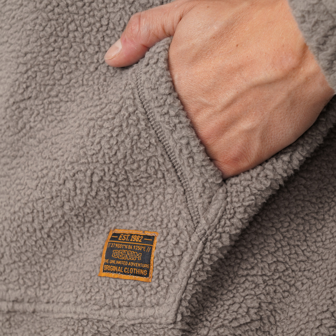Herren Teddyhoodie mit Tunnelzug