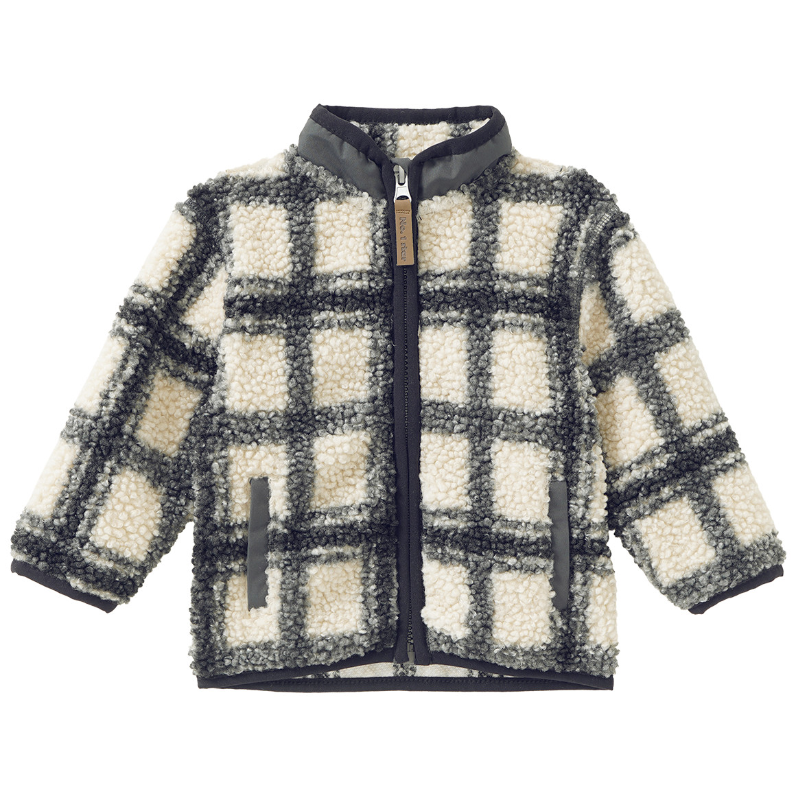 Baby Teddyjacke im Karo-Look
