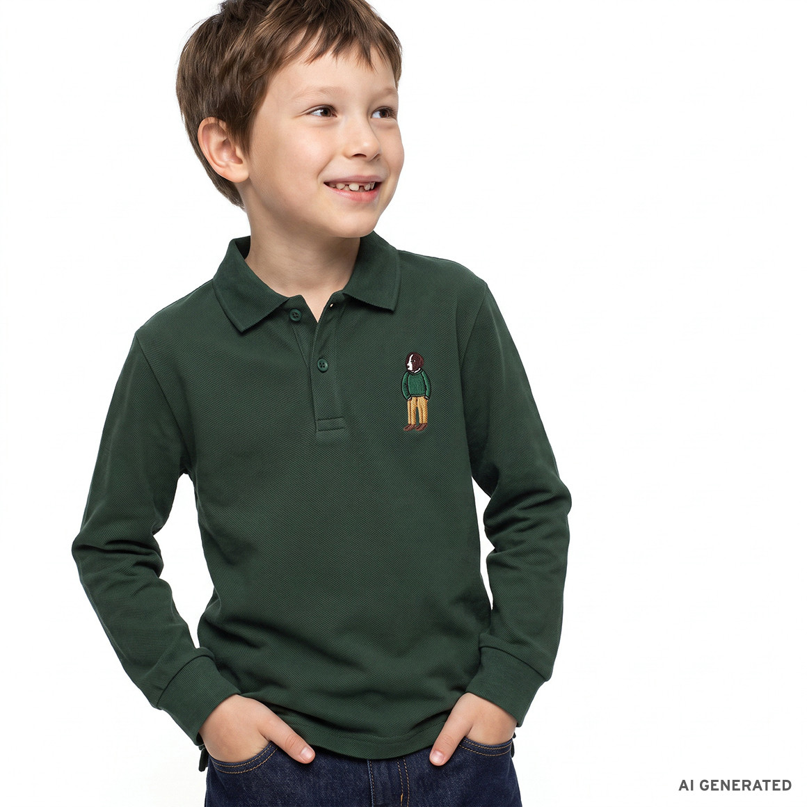 Jungen Poloshirt mit Hunde-Motiv