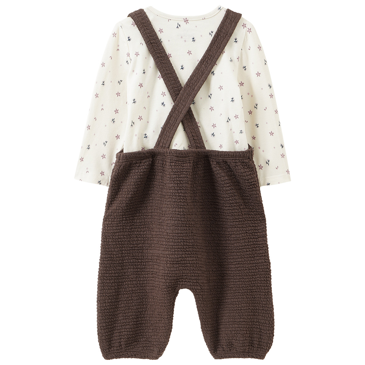 Newborn Set mit Langarmshirt und Latzhose