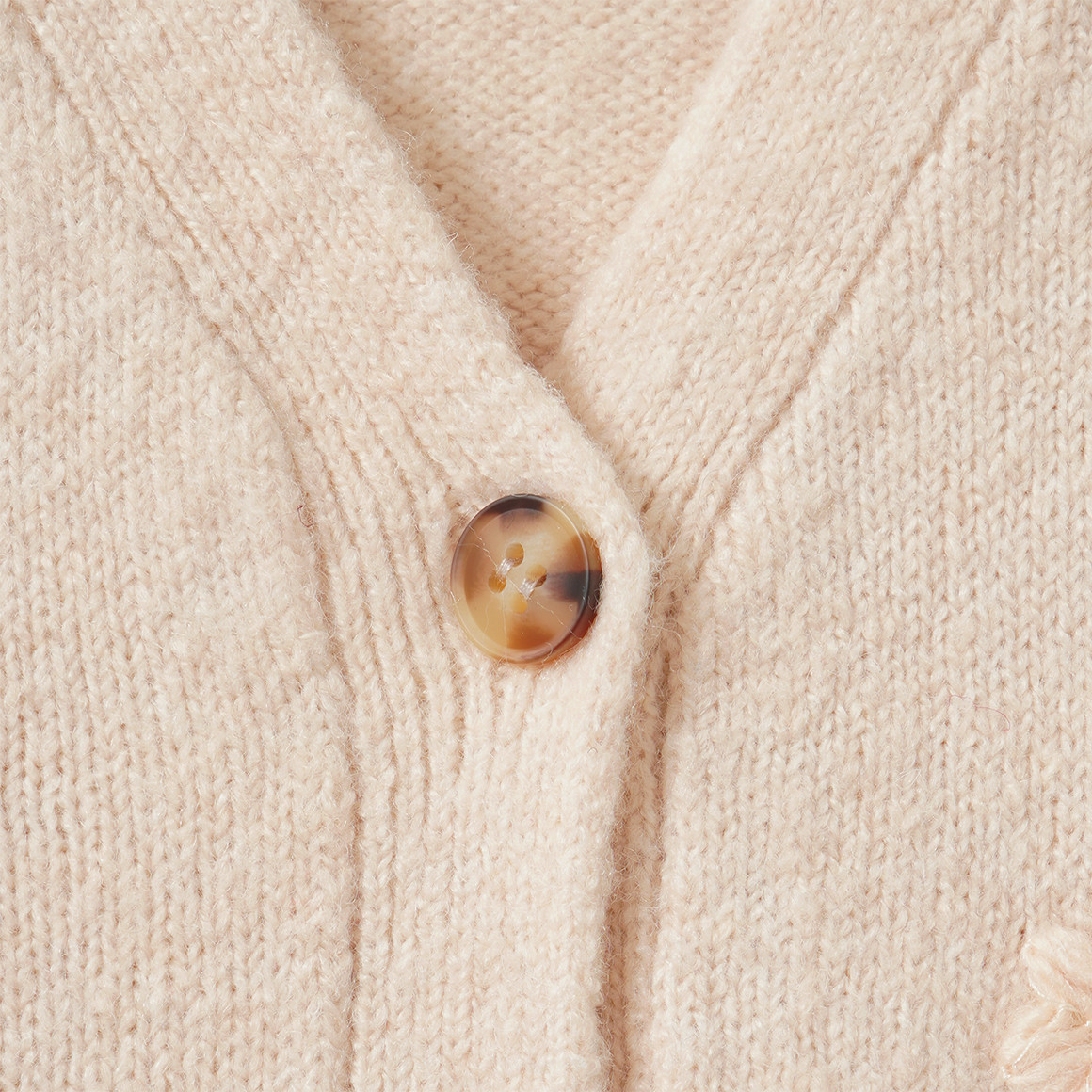 Mädchen Strickjacke mit Blumen-Applikation