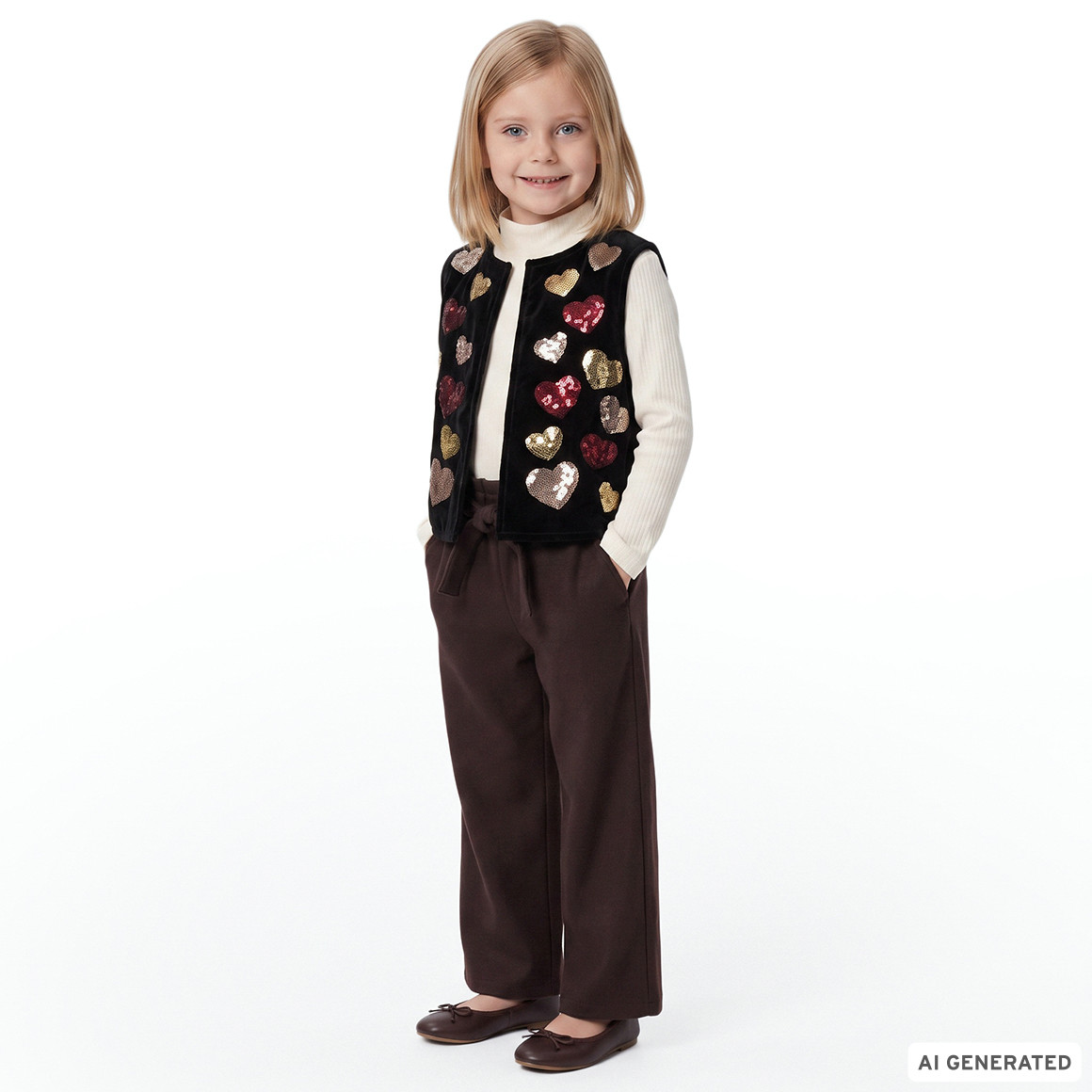 Mädchen Wide-Leg-Hose mit Paperbag-Bund