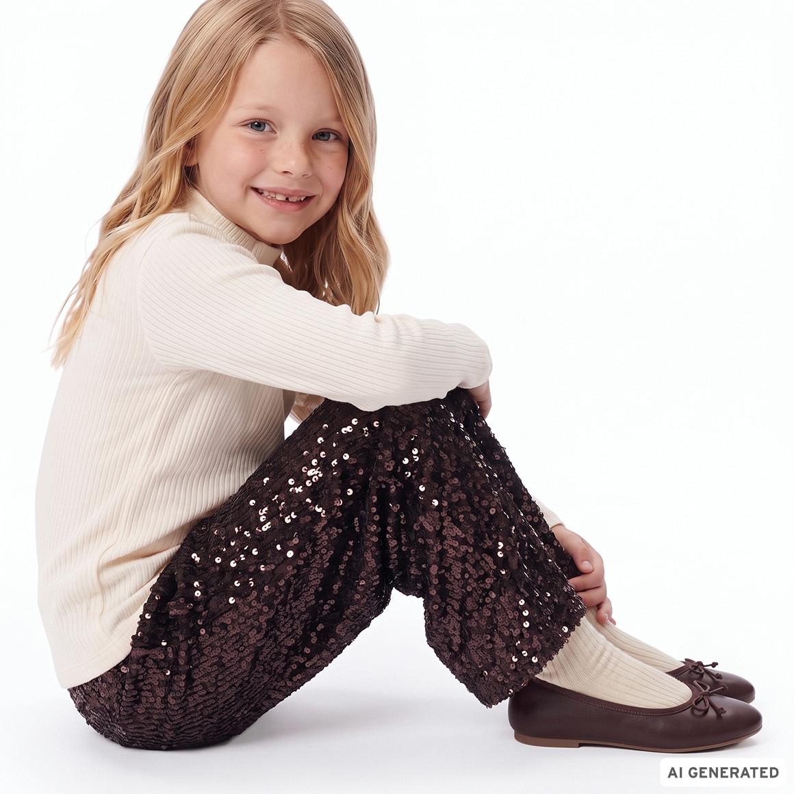 Mädchen Paillettenhose mit Elastikbund