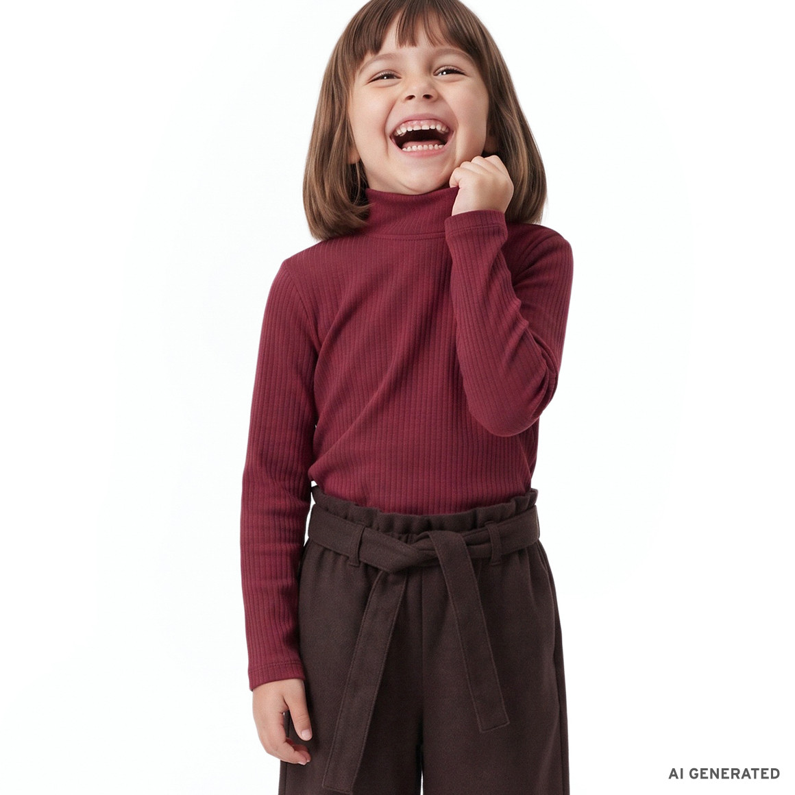 Mädchen Langarmshirt mit Rippstruktur