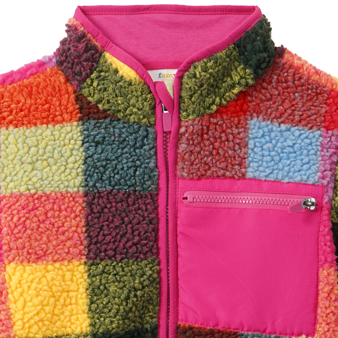 Mädchen Teddyjacke bunt kariert