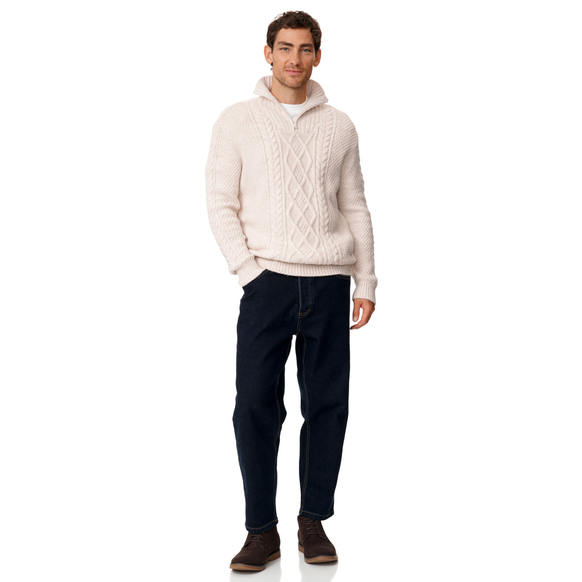 Herren Strickpullover im Troyer-Style